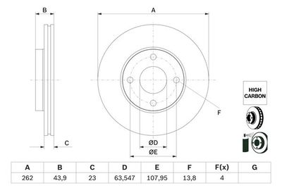 Brake Disc BOSCH 0 986 479 F70