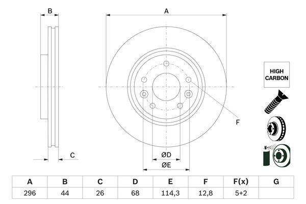 BOSCH 0 986 479 F71 Brake Disc