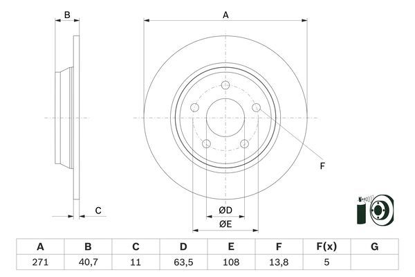 BOSCH 0 986 479 F78 Brake Disc