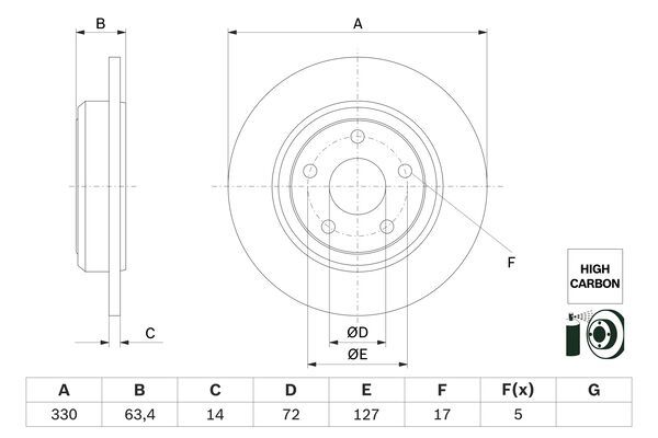 BOSCH 0 986 479 F89 Brake Disc
