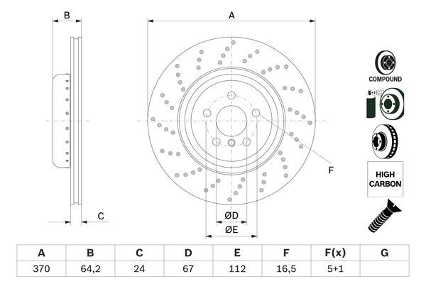 BOSCH 0 986 479 G12 Brake Disc