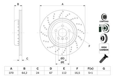 Brake Disc BOSCH 0 986 479 G12