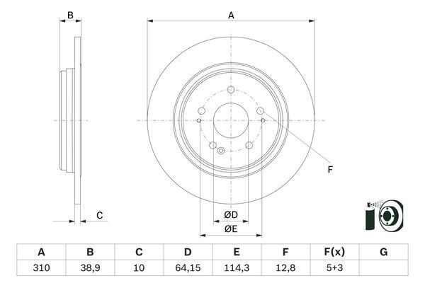 BOSCH 0 986 479 G18 Brake Disc