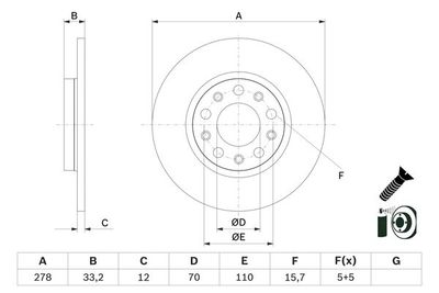Brake Disc BOSCH 0 986 479 G21