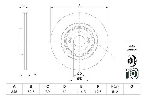 BOSCH 0 986 479 G26 Brake Disc