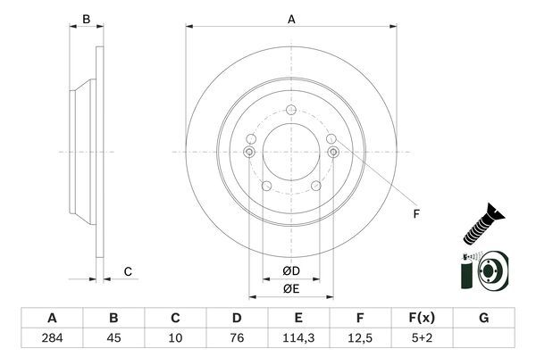 BOSCH 0 986 479 G28 Brake Disc