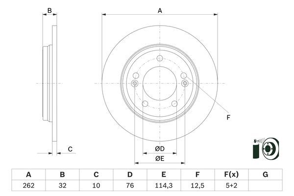 BOSCH 0 986 479 G29 Brake Disc