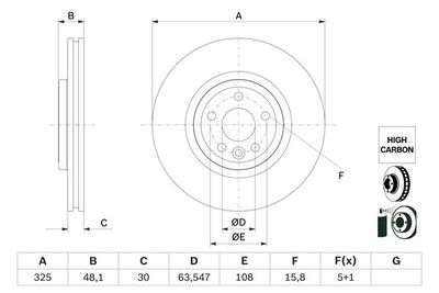 Brake Disc BOSCH 0 986 479 G32