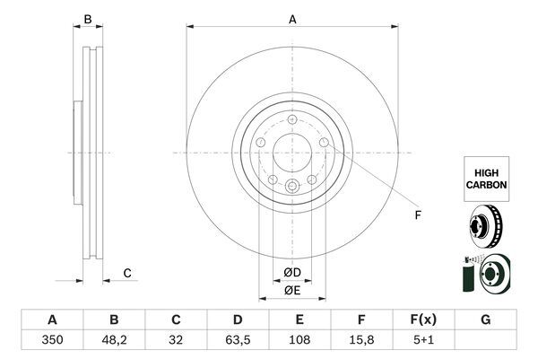 BOSCH 0 986 479 G33 Brake Disc