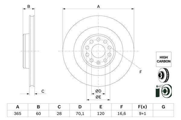 BOSCH 0 986 479 G56 Brake Disc