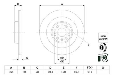 Brake Disc BOSCH 0 986 479 G56