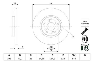 Brake Disc BOSCH 0 986 479 G58