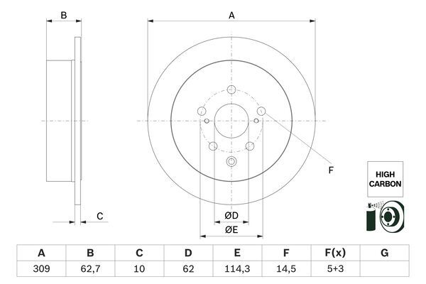 BOSCH 0 986 479 G61 Brake Disc