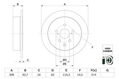 Brake Disc BOSCH 0 986 479 G61