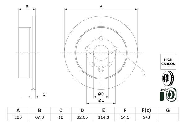 BOSCH 0 986 479 G64 Brake Disc