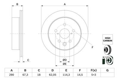 Brake Disc BOSCH 0 986 479 G64