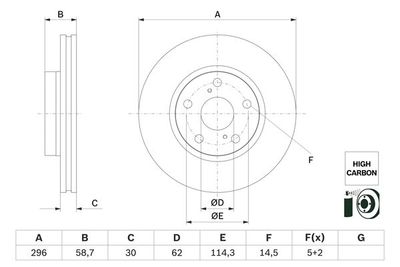 Brake Disc BOSCH 0 986 479 G67