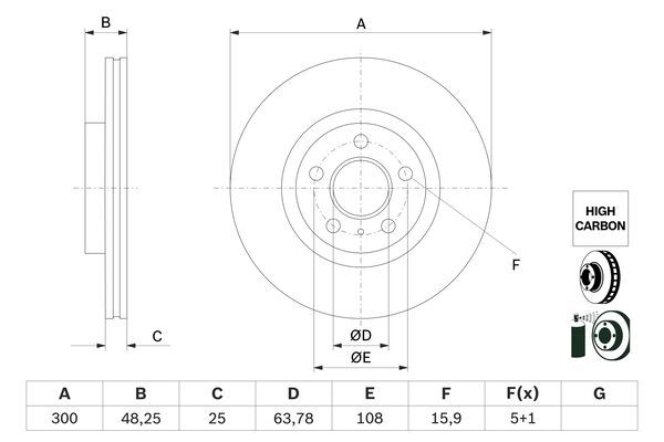 BOSCH 0 986 479 G68 Brake Disc
