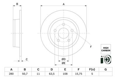 Brake Disc BOSCH 0 986 479 G71
