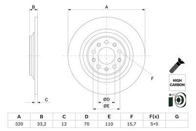 Brake Disc BOSCH 0 986 479 G74