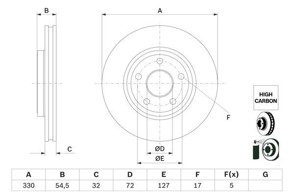BOSCH 0 986 479 G78 Brake Disc