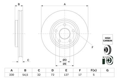 Brake Disc BOSCH 0 986 479 G78