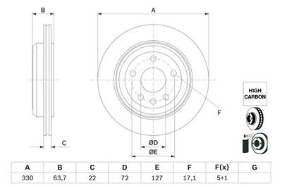 Brake Disc BOSCH 0 986 479 G87