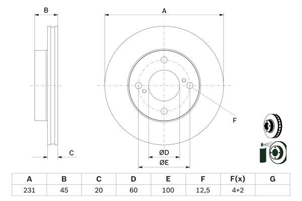 BOSCH 0 986 479 G92 Brake Disc