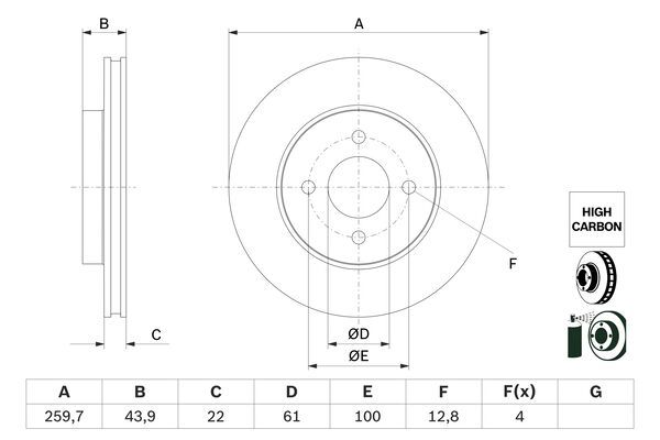 BOSCH 0 986 479 G95 Brake Disc