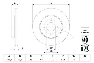 Brake Disc BOSCH 0 986 479 G95