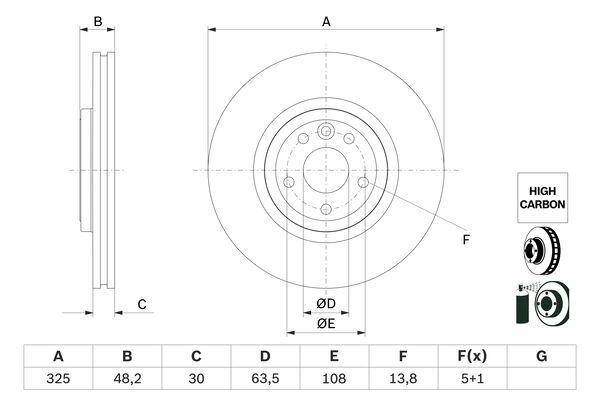 BOSCH 0 986 479 G96 Brake Disc