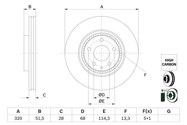 BOSCH 0 986 479 H02 Brake Disc
