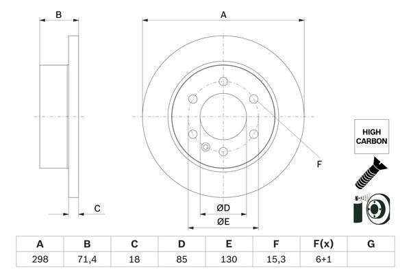 BOSCH 0 986 479 H06 Brake Disc