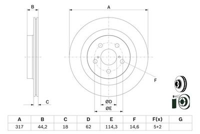 Brake Disc BOSCH 0 986 479 H19