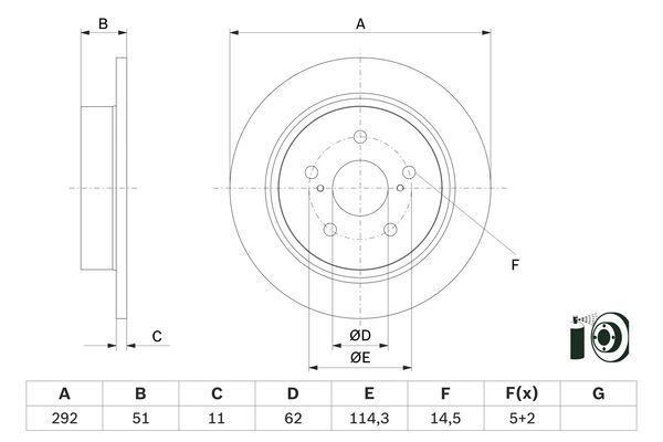 BOSCH 0 986 479 H27 Brake Disc