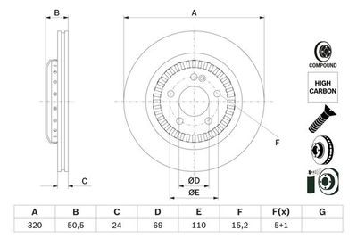 Brake Disc BOSCH 0 986 479 H39