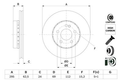 Brake Disc BOSCH 0 986 479 H45