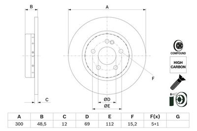 Brake Disc BOSCH 0 986 479 H49