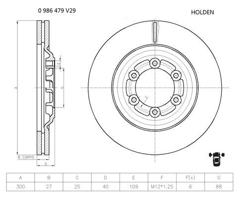 BOSCH 0 986 479 V29 Brake Disc