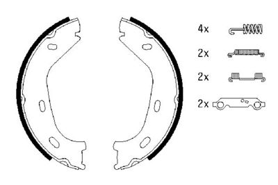 Brake Shoe Set, parking brake BOSCH 0 986 487 542