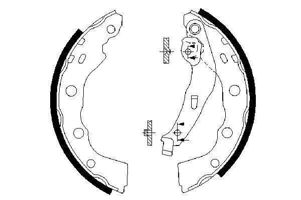 BOSCH 0 986 487 577 Brake Shoe Set