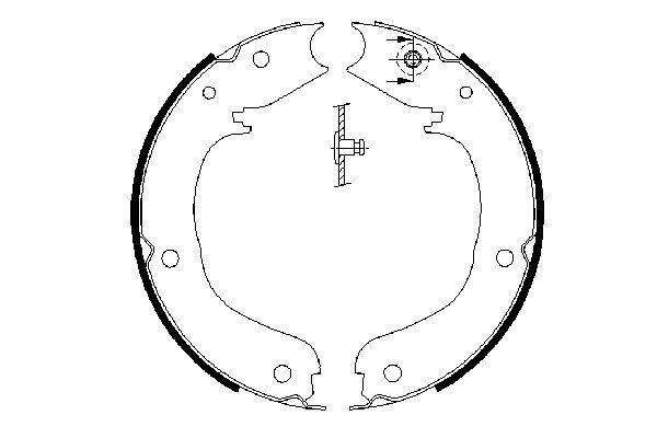 BOSCH 0 986 487 710 Brake Shoe Set, parking brake