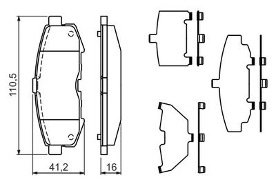 Brake Pad Set, disc brake BOSCH 0 986 494 319