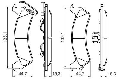 Brake Pad Set, disc brake BOSCH 0 986 494 348
