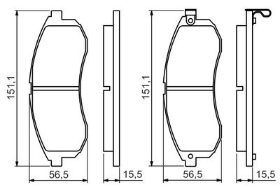 Brake Pad Set, disc brake BOSCH 0 986 494 362
