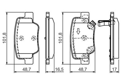 Brake Pad Set, disc brake BOSCH 0 986 494 404