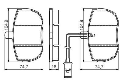 Brake Pad Set, disc brake BOSCH 0 986 494 535