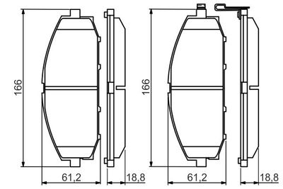 Brake Pad Set, disc brake BOSCH 0 986 494 560