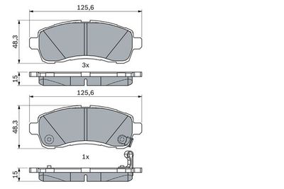 Brake Pad Set, disc brake BOSCH 0 986 494 754