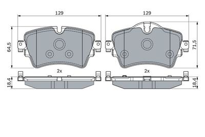 Brake Pad Set, disc brake BOSCH 0 986 494 809